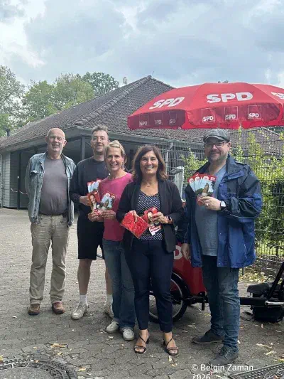 Mit so einem tollen Team macht Wahlkampf Spaß! Hier am 21. August 2026 vor dem Annabad